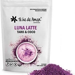 LUNA LATTE TE HE DE AMAR / TARO Y COCO 100% natural, puro, en polvo, sin bases lácteas ni endulzantes.