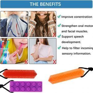 Collar sensorial para masticar, paquete de 6, herramienta sensorial para masticar motor oral, para mayores de 3 años con TDAH, autismo, SPD, estimulación de motor oral, necesidades especiales