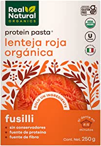 Real Natural, Protein Pasta Lenteja Roja, 250 Gramos
