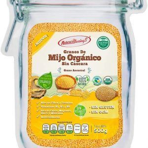 Mijo en grano orgánico sin cascara 500g Envasado en bolsa tipo mazon jar