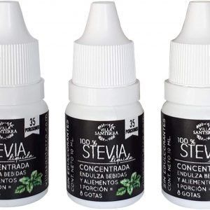 Villa Santerra | Stevia líquida natural súper concentrada, versión portátil, 3 botes con 10ml c/u
