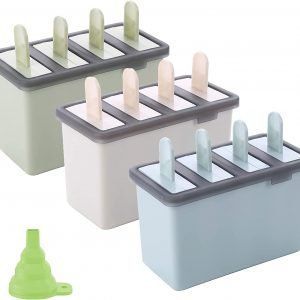 Moldes para Paletas de Hielo Reutilizables, Juego de Moldes para paletas heladas Plástico Libre de BPA
