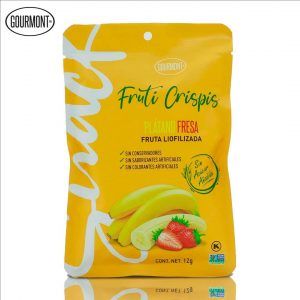 Gourmont | Fruti crispis- fruta liofilizada- plátano fresa caja 10 piezas