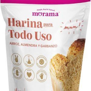 Harina para Todo Uso, mezcla sin gluten hecha a base de arroz, almendra y garbanzo, ideal para recetas dulces y saladas, vegana