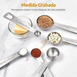 Cucharas medidoras: U-Taste 18/8 Cucharas medidoras de acero inoxidable Juego de 7 piezas