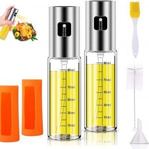 Botella Pulverizador de Aceite de Oliva,2 Piezas Dispensador de Pulverizador de Aceite 100ml