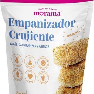 Morama, Empanizador crujiente vegano hecho con maíz, arroz y garbanzo, baja en sodio y con terminación crujiente, 350 gramos