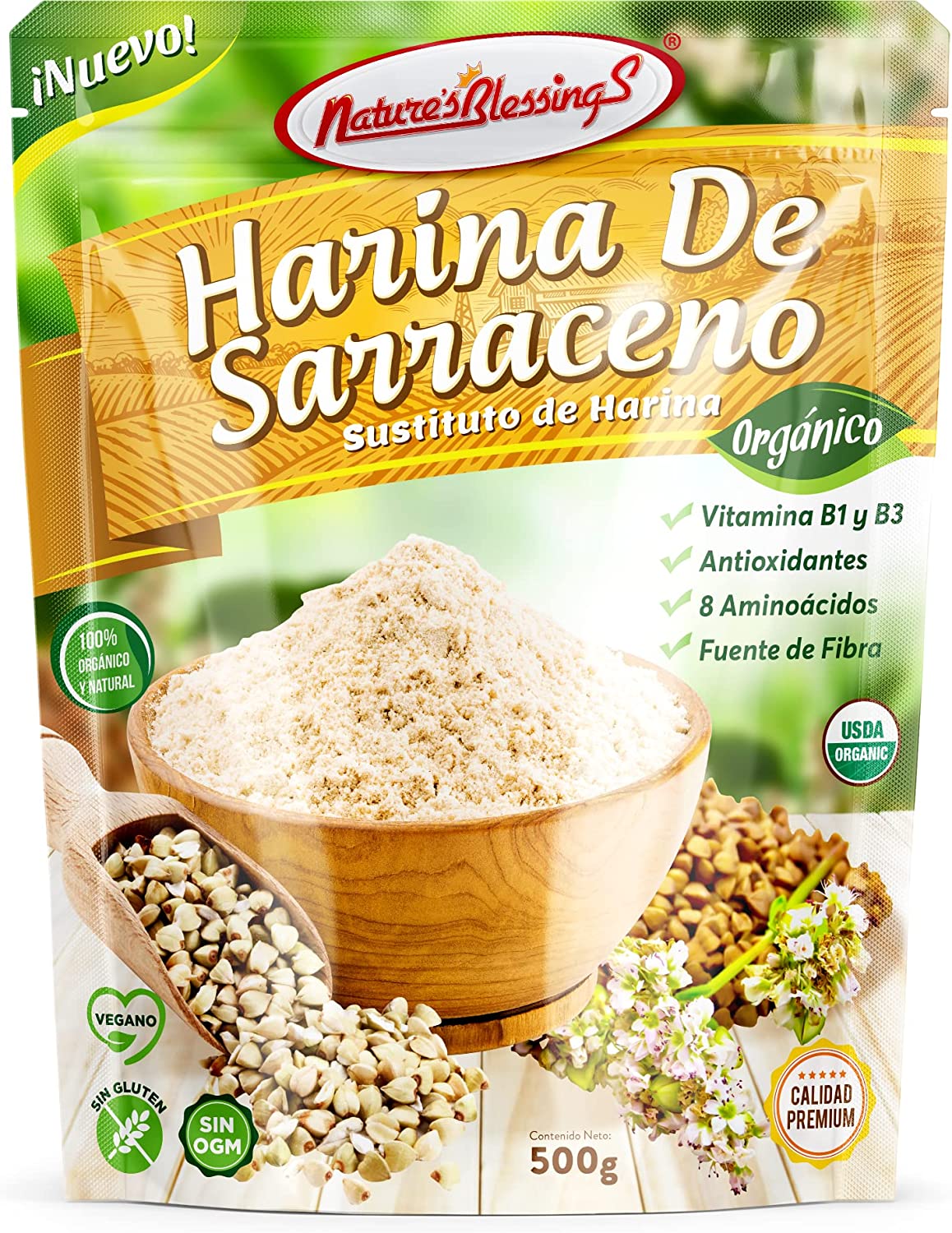Harina de Trigo Sarraceno Orgánica sin cutícula 500g