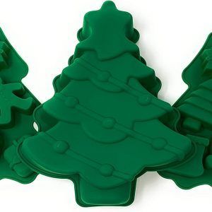 Molde de silicona para hornear de Navidad, incluye molde para tarta de árbol de Navidad: copo de nieve, Papá Noel, pan de jengibre.