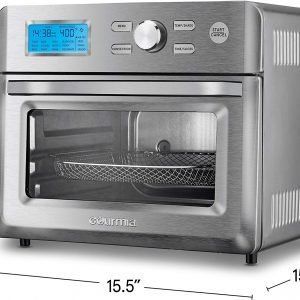 Gourmia GTF7600 16 en 1 Multifunción, Horno freidora de aire digital de acero inoxidable, 16 preajustes de cocción