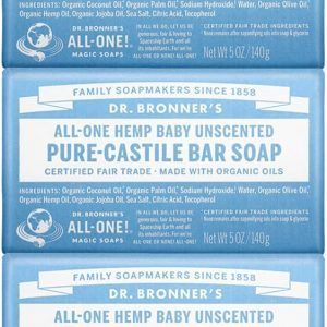 Dr. Bronner's Magic Soaps Pure-Castile Bar Soap, All-One Baby Unscented, 5-Ounce Bars by Dr. Bronner's