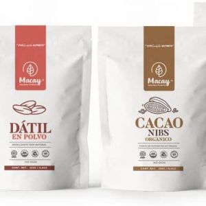 Kit de Harina de Almendra, Harina de Coco, Cacao Nibs y Datiles en Polvo | 4 paquetes de 250gr cada uno,100% Orgánicos | Harinas a base de Almendras y Coco | Datil, Endulzante Natural