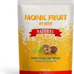 Endulzante de Fruta del Monje Natural en Polvo 100g (Monk Fruit ),Extracto Puro Sin Eritritol