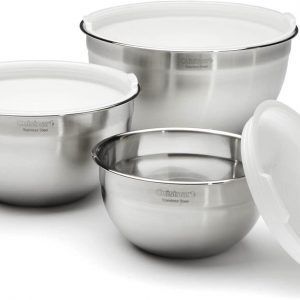 Cuisinart CTG-00-SMB Set de 3 tazones para mezclar, hechos de acero inoxidable, con tapa