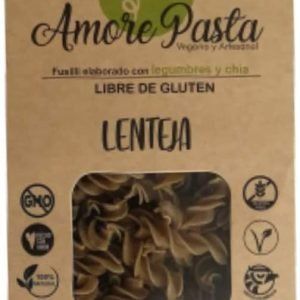 Pasta de Lenteja, Sin Gluten, Pasta Vegana, 100% Legumbres y Semillas de Chía