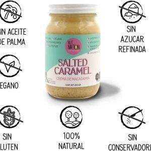 Crema de macadamia sabor salted caramel, superfood untable 100% natural