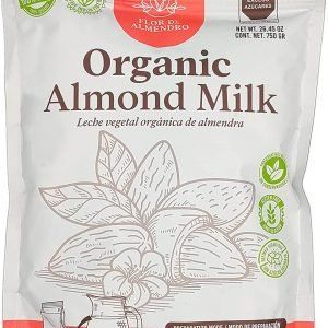 Leche vegetal orgánica de almendra en polvo, Con inulina de agave, Endulzada con agave, Sin gluten, sin lactosa, Soya NON GMO, 100% vegetal |