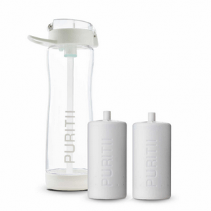 Puritti, botella para agua con 2 filtros
