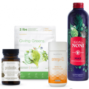 Paquete Digestión, Probiotiix + Omega-Q + Giving Greens + Noni MaxQ