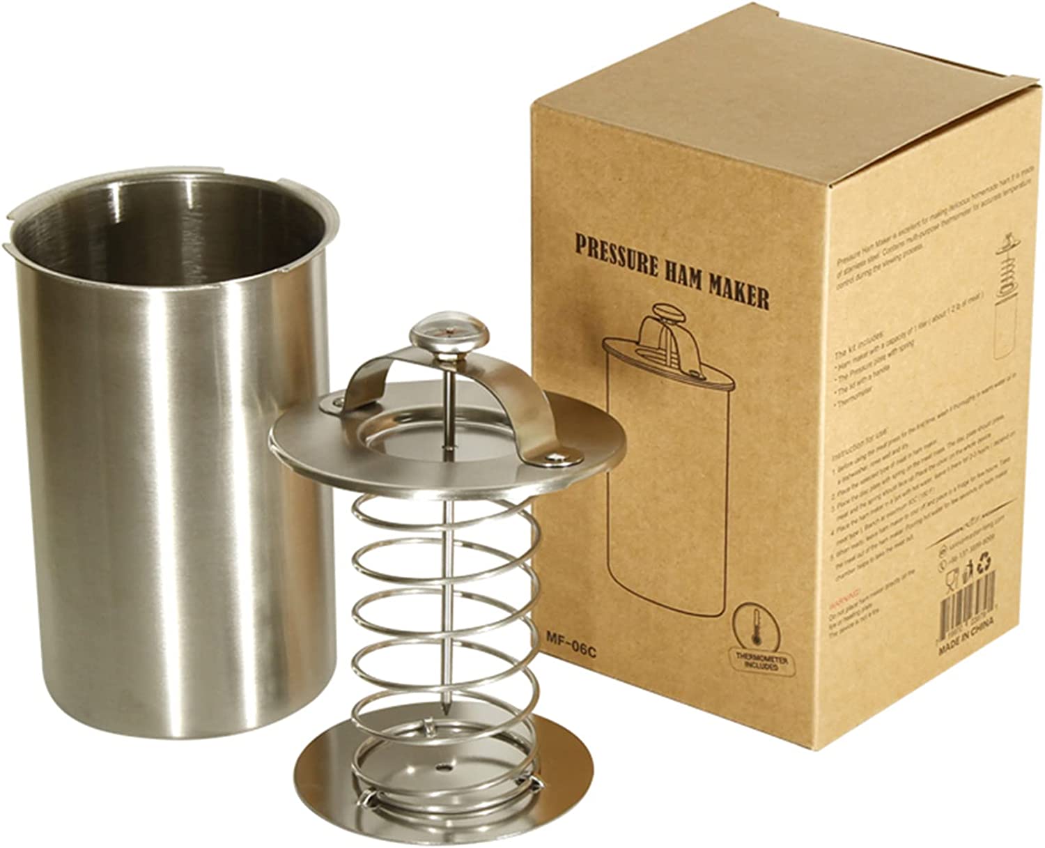 Máquina de prensa de jamón de acero inoxidable de forma redonda para hacer sándwich de carne casera saludable