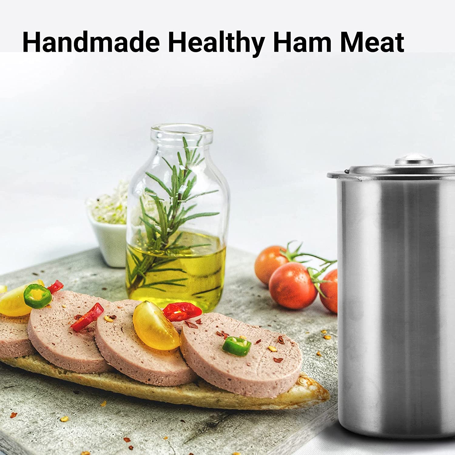 Máquina de prensa de jamón de acero inoxidable de forma redonda para hacer sándwich de carne casera saludable - Imagen 3