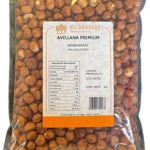 Avellana Entera Pelada Natural 500 gramos