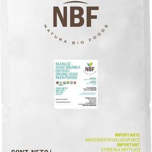 NBF Inulina de Agave Organico En Polvo 5 Kg Prebiotico de Fibra Sin Gluten Apoyo Digestivo