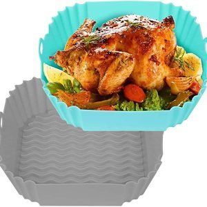 Silicona para Freidora de Aire, 2 piezas, Accesorios Freidora de Aire, Antiadherente, Reutilizable y Seguros para Alimentos, Apto para Horno