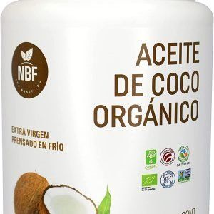 NBF Aceite de Coco Organico Extra Virgen 1 Litro Prensado en Frío Con Olor y Sabor a Coco/ Kosker, NO GMO.