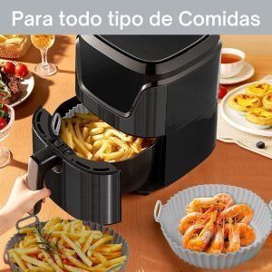 2 Pcs Olla de Silicona para Freidora de Aire, Forro de Silicona Redondos Seguros para Alimentos,