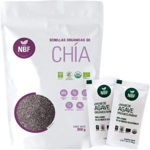 NBF Semilla de Chia 100% orgánica +Jarabe de Agave Gratis