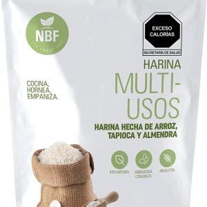 Harina multiuso, mezcla sin gluten hecha a base de arroz y almendra, con linaza, rica en vitaminas y minerales , vegana, dieta keto 500