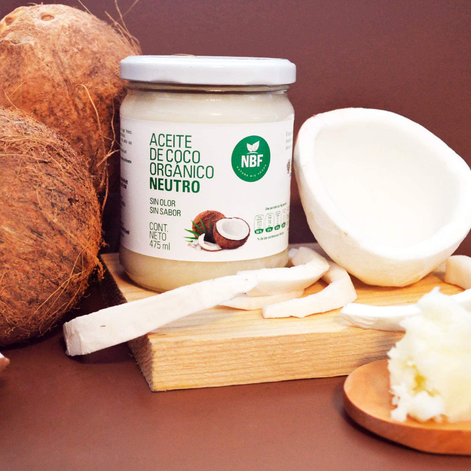 NBF Aceite de Coco Orgánico Neutro 475ml Prensado en Frío - Imagen 2