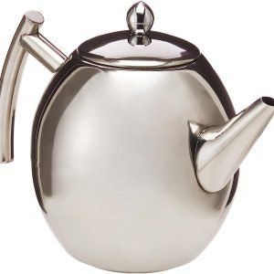 Tetera para Cocina, 1.5L Tetera de acero inoxidable con infusor Tetera De Acero Inoxidable Cafetera De Plata Con Filtro De Infusión De Gran Capacidad