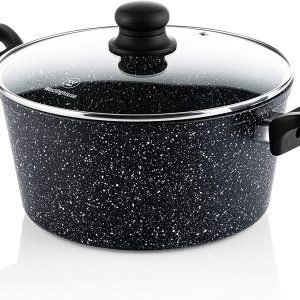 Westinghouse Cacerola Antiadherente de Mármol Negro 24 cm (WCCC0009024MBB)