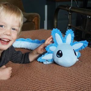 SENSORY4U Animal de peluche Axolotl con peso, súper suave y bonito, peso de 2.5 libras para mayor comodidad, duradero y cómodo juguete de peluche para niños y adultos