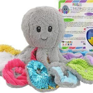 MEAVIA - Juguete sensorial de peluche de pulpo para necesidades especiales y diversión sensorial,