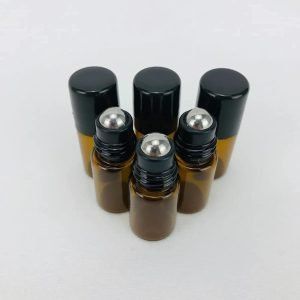 12 Botella Roll-on Vidrio 5ml ambar