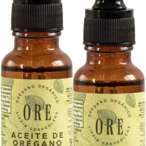 Ore Aceite de Orégano Natural, 20 ml, Pack de 2 Frascos con Gotero 80 por ciento Carvacrol, Silvestre Orgánico