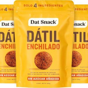 Bolas de Dátil Enchilado | 100% Natural, Sin Azúcar Añadida, Sin Edulcorantes, Sin Colorantes, Sin Conservadores | Botana Saludable y Energética (3 Pack, 360g)