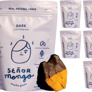 Señor Mango | Mango Kent Orgánico Deshidratado con Chocolate Oscuro – Snack Natural y Saludable 100% Mexicano – 6 Pack – Cacao Premium Semi Amargo 70% – Botana Natural y Gourmet