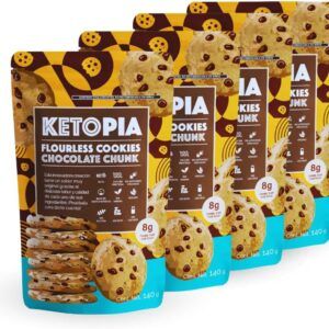KETOPIA 4-PAQUETES Galletas Keto Flourless Choco Chip Cookies