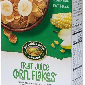 Nature’s Path | Fruit Juice Corn Flake | Cereal Orgánico de Maíz | Hechos con Ingredientes Naturales, Sin Gluten y Veganos| Fuente de Fibra y Bajo en Azúcar | Ideal para Desayunos | 300gr